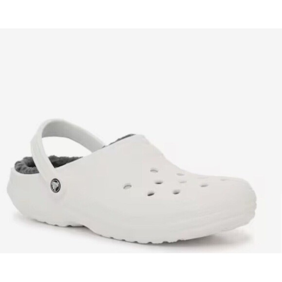 Crocs Classic Fur Lined White Clogs I Size Men\'s 10 Women\'s 12 New With Tags
